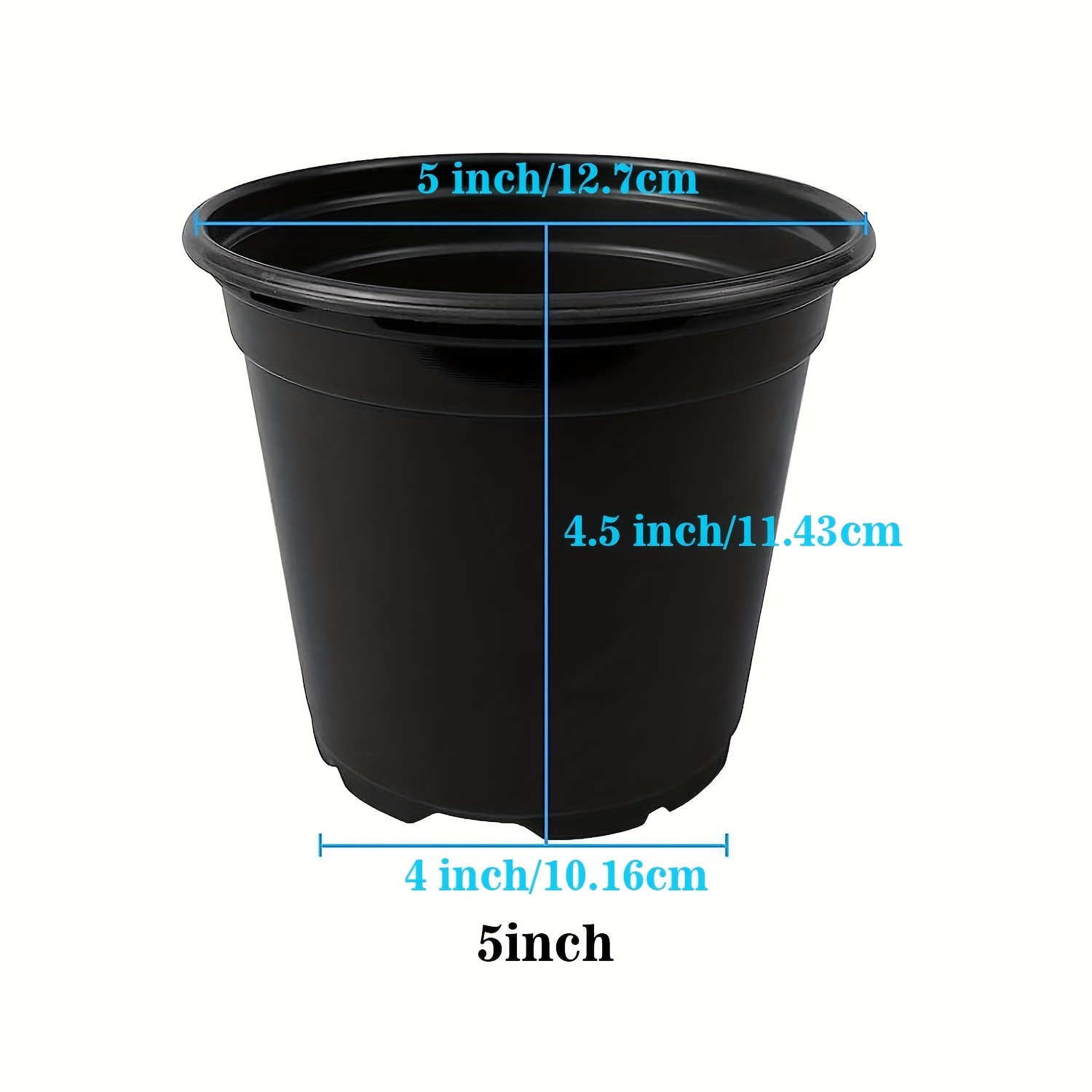 Nursery Pots Variety Pack Black Seedling Pot Durable Plastic - Temu