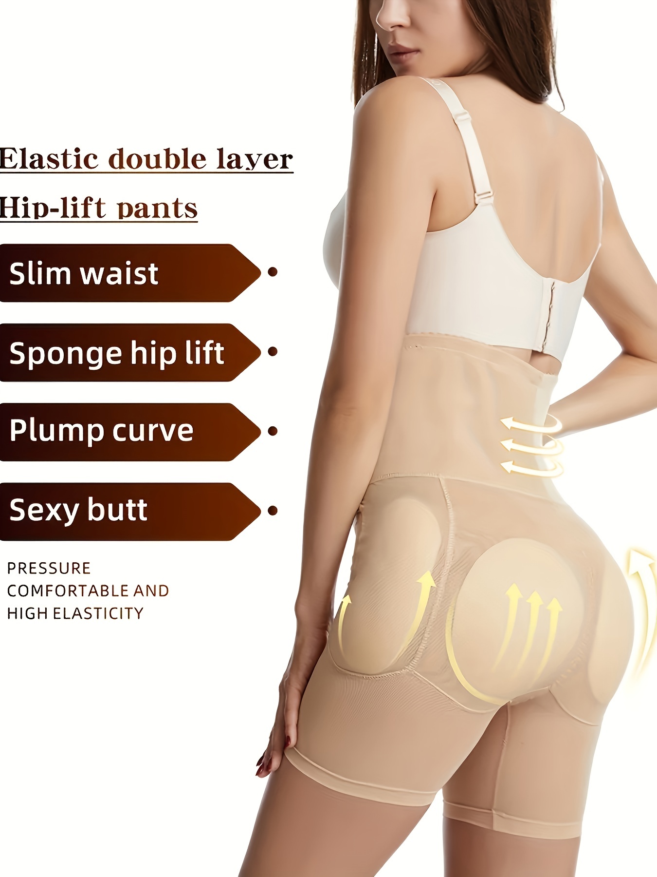 Butt Lifter Panties for Women, Breathable Underwear Padded Body Curve  Shaping Butt Lift Panties Thin Light Sponge Hip Shapewear (S)