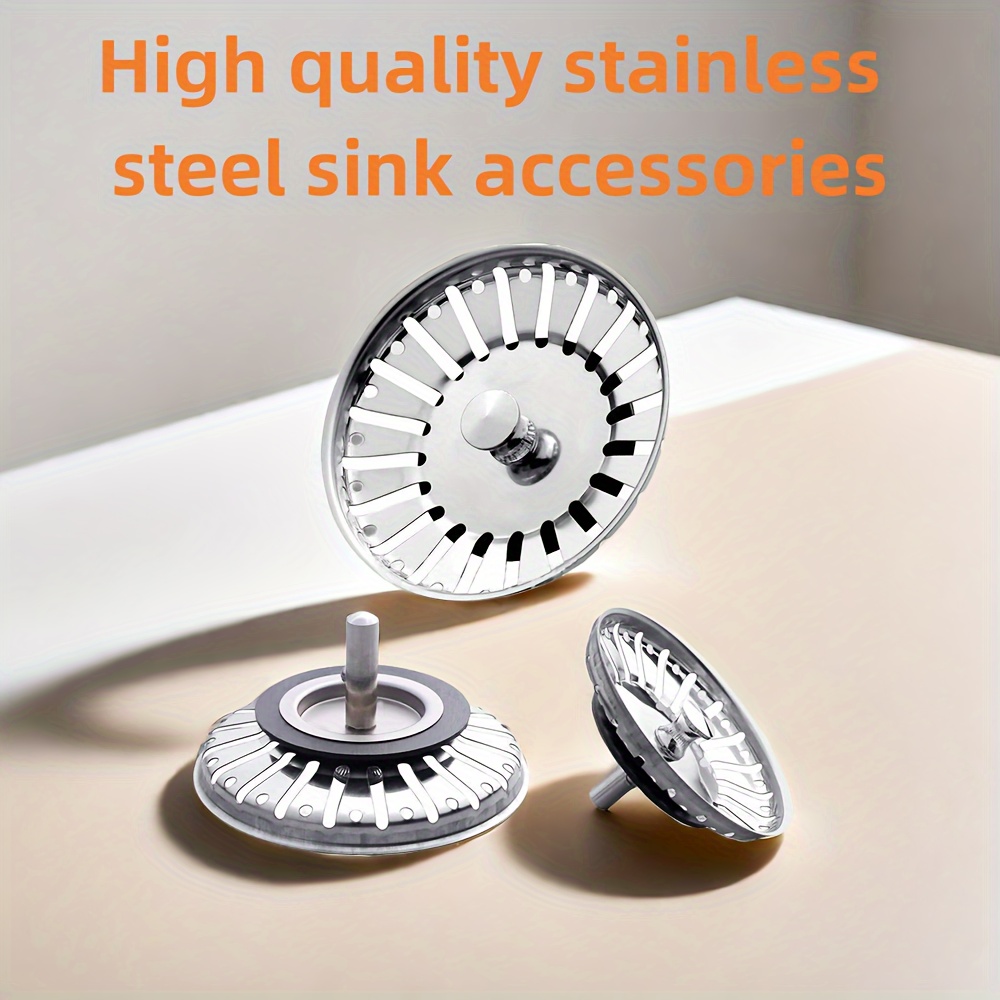 Stainless Steel Kitchen Sink Strainer Stopper, Waste Plug Sink Filtre,  Lavabo Bathroom Hair Colanders Cocina Filter - Temu United Arab Emirates