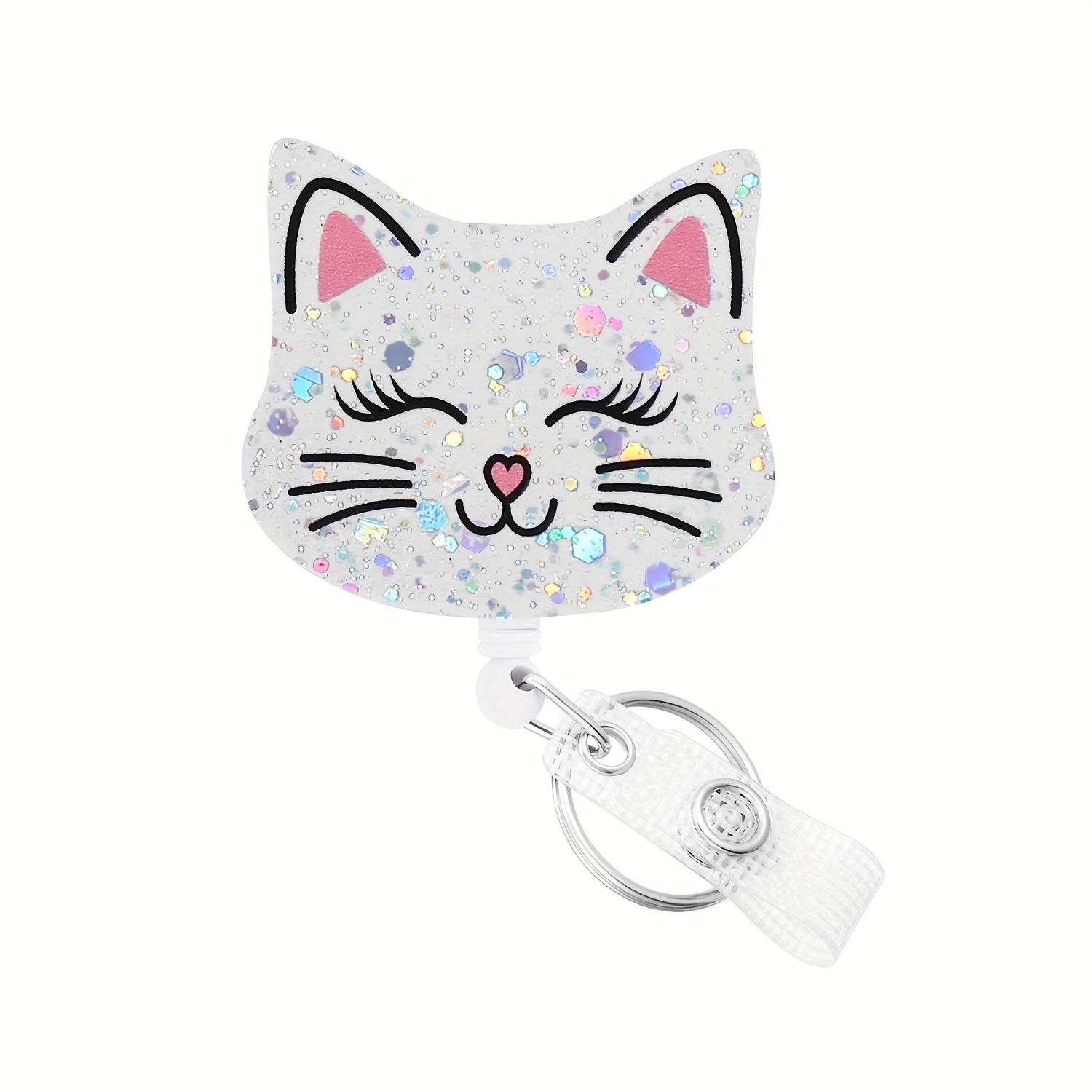 1pc Cartoon Cat Badge Reel Retractable, Nurse ID Name Card With Alligator  Swivel Clip, Cute Cat Badge Holder For Nurse