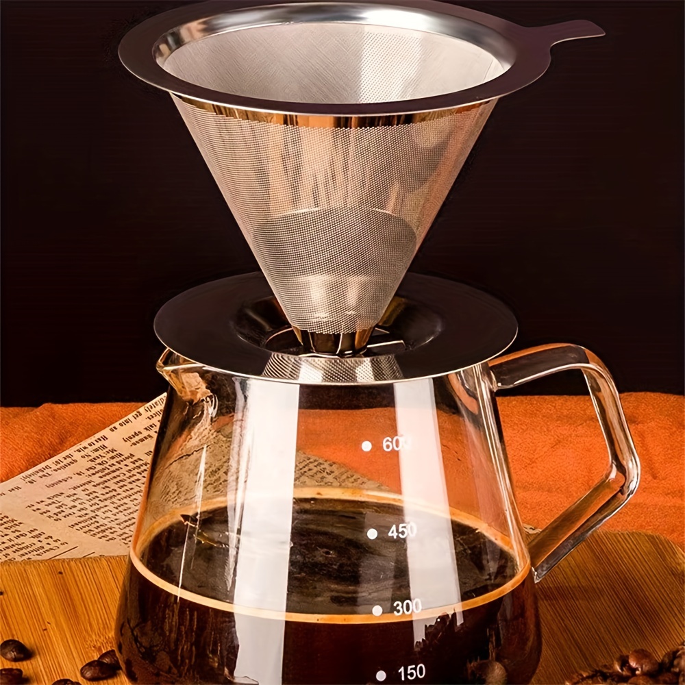 Stainless Steel Dripper Pour over Coffee Filter Kitchen - Temu