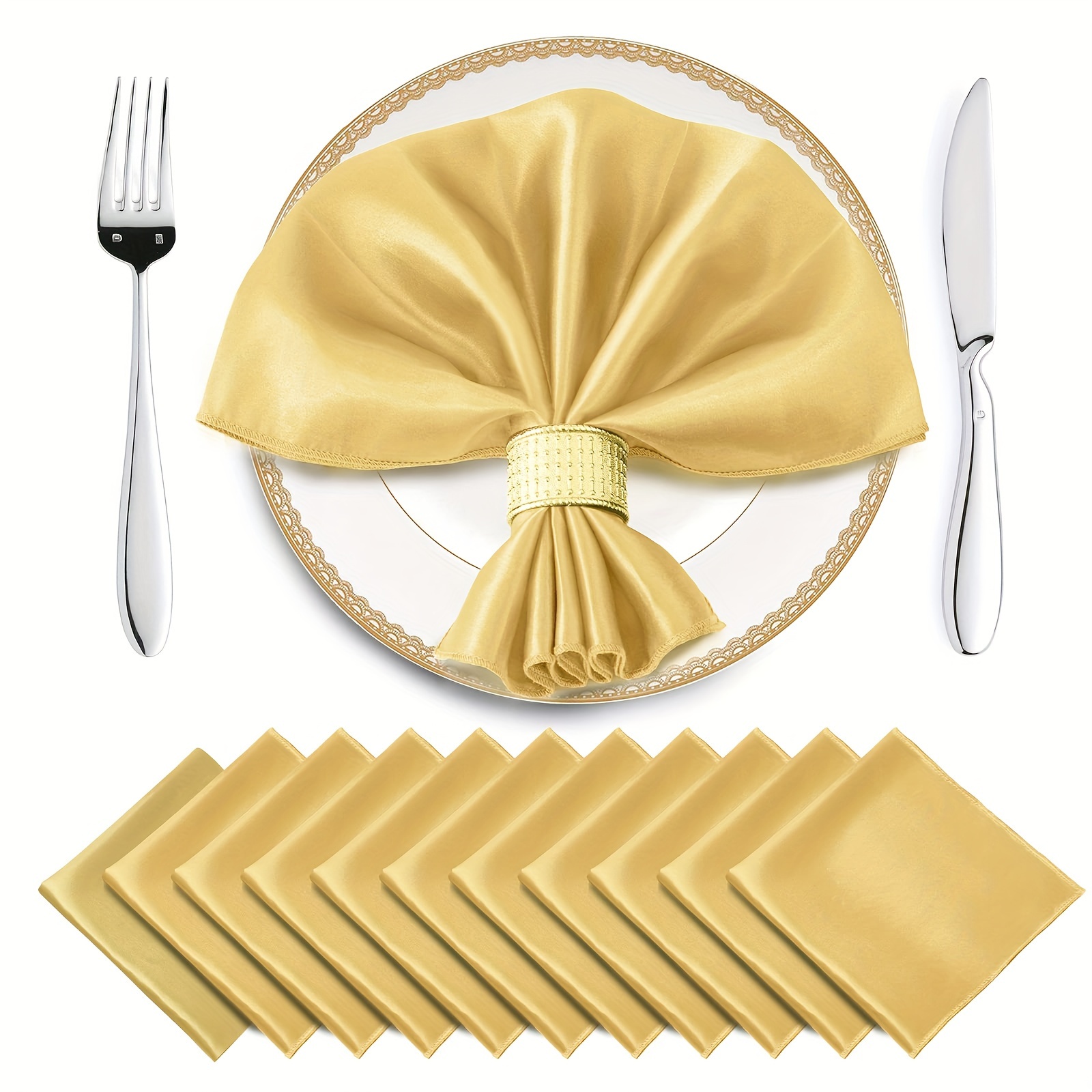 12 Servilletas De Tela De Satén Cuadradas, Servilletas De Mesa De Color  Sólido, Servilletas De Mesa De Tela Suave Y Lavable Para Cena, Cóctel,  Boda, Banquete, Decoración De Fiesta - Temu