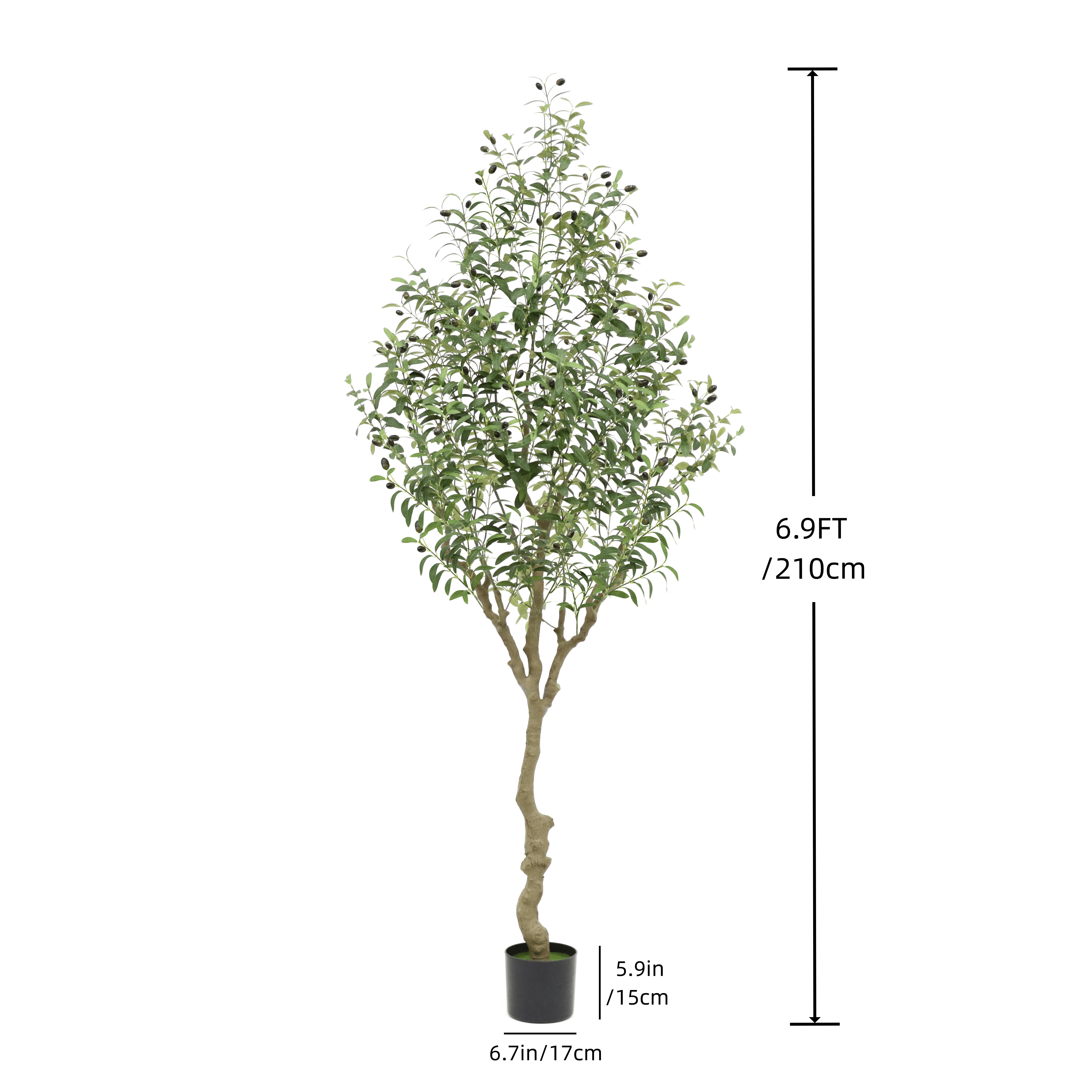 6ft Artificial Olive Tree Tall Fake Potted Olive Silk Tree with Planter  Large Faux Olive Branches and Fruits Artificial Tree for Office House  Living