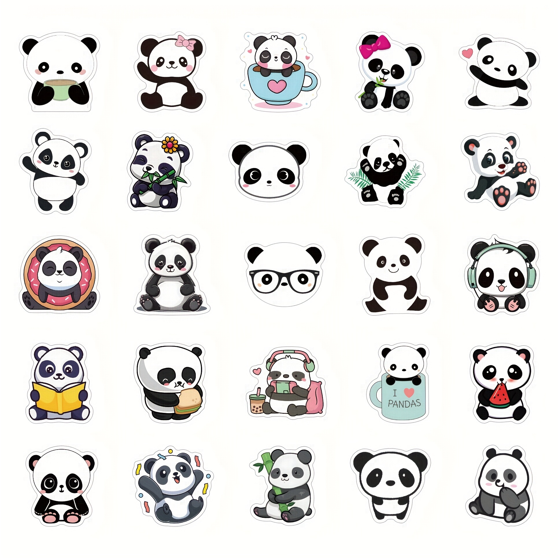 Panda Stickers Waterproof Vinyl Stickers Decals Laptop Water - Temu