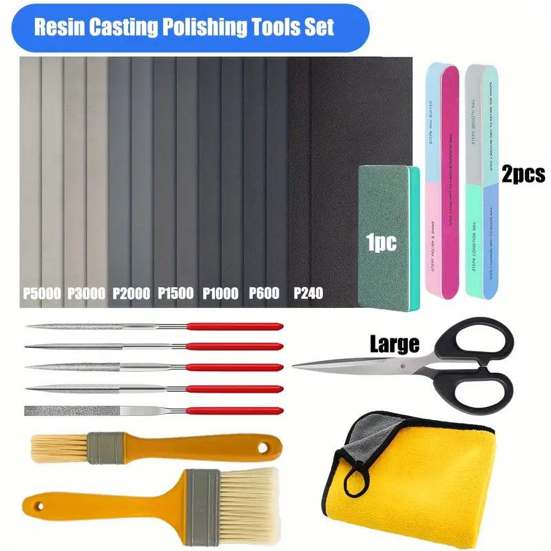 Resin Epoxy Casting Polishing Sanding Tools Set Including - Temu