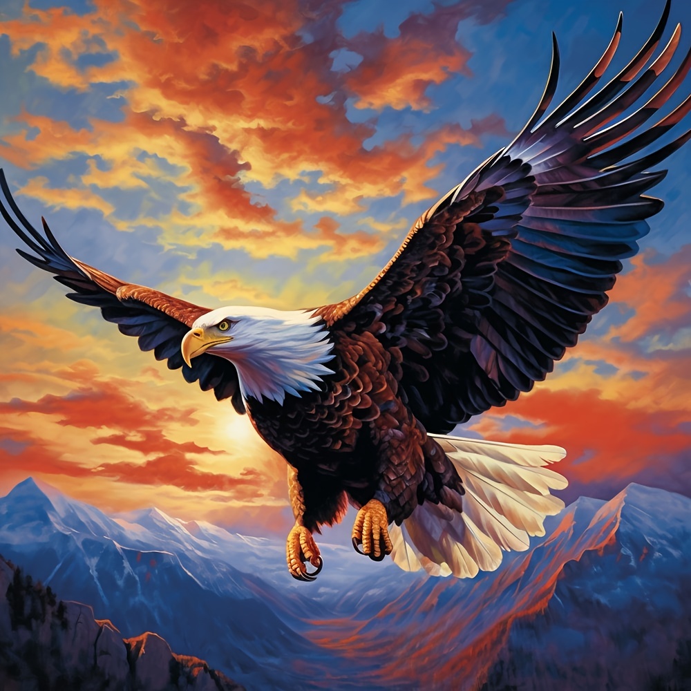 Soaring Bald Eagle, Full Square/Round Drill 5D DIY Diamond Painting Kit -  On Sale