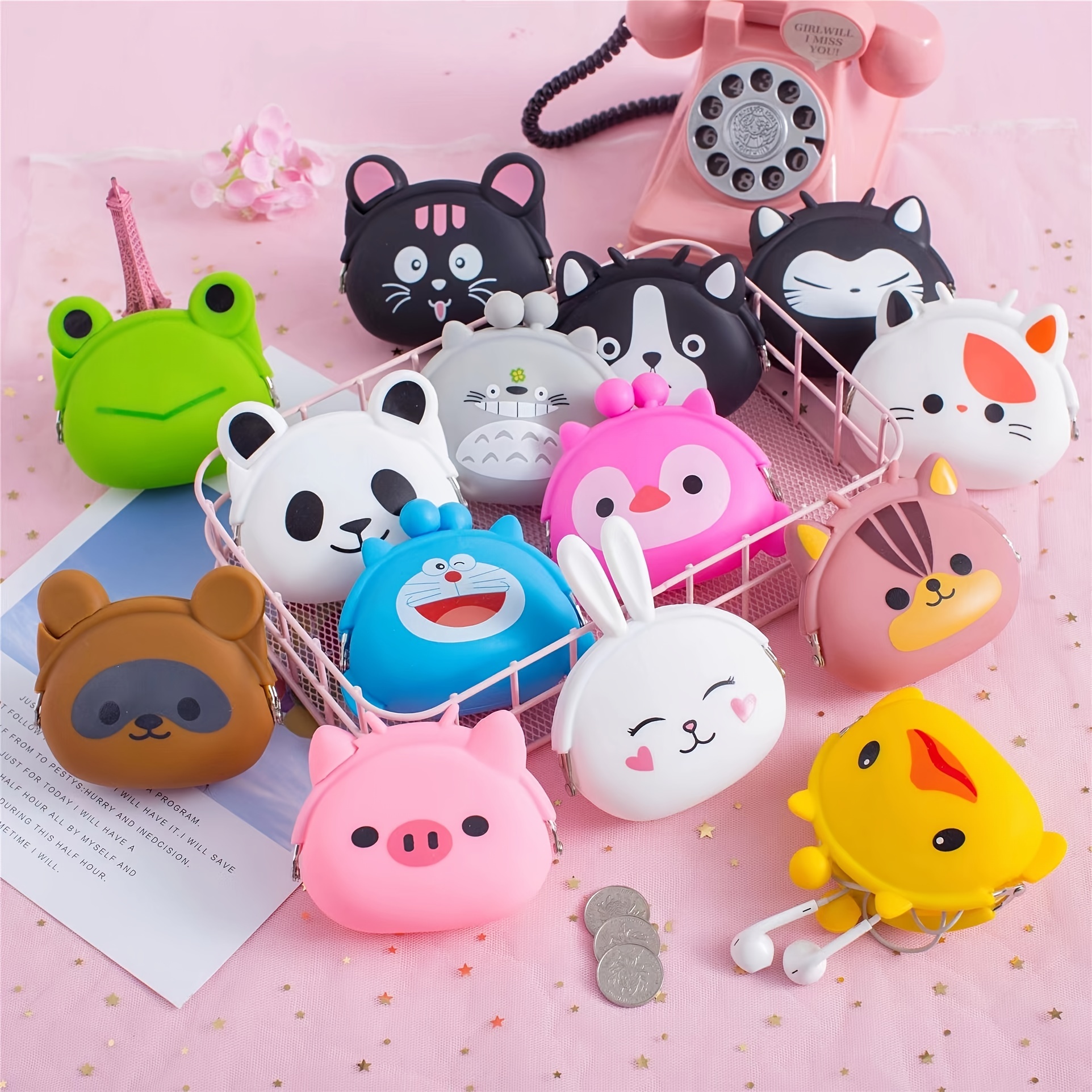 Cheap Silicone Coin Purse Cute Pig Cat Frog Yellow Duck Panda Owl