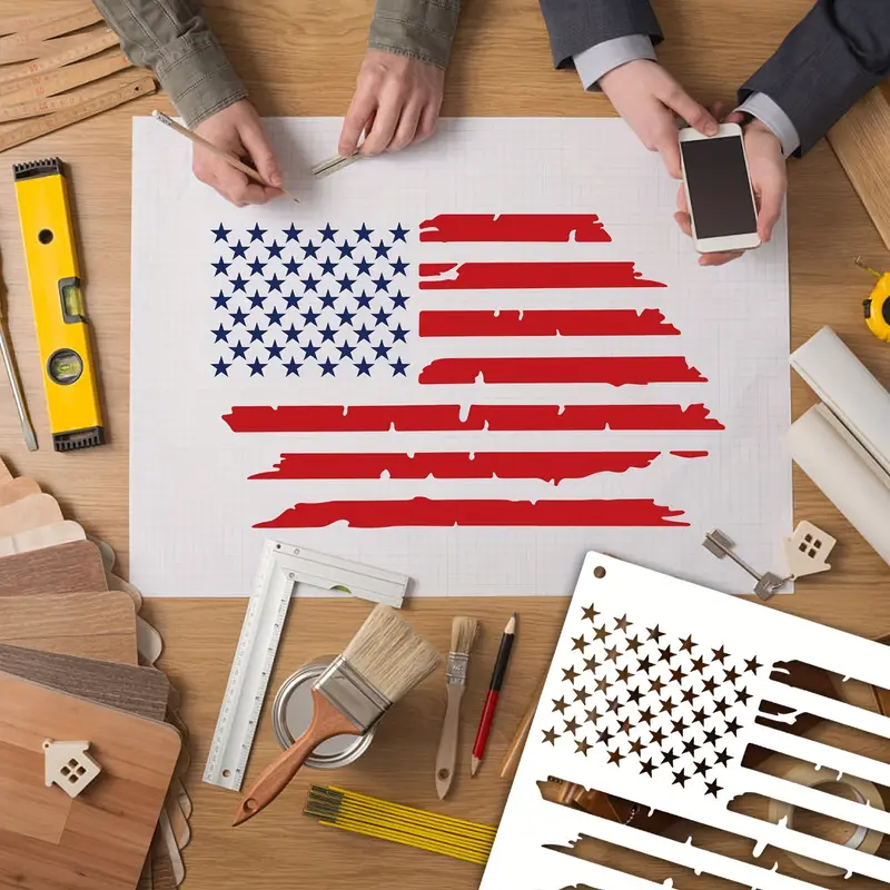 American Flag 50 Star Stencils and 13 Stars 1776 Templates [6
