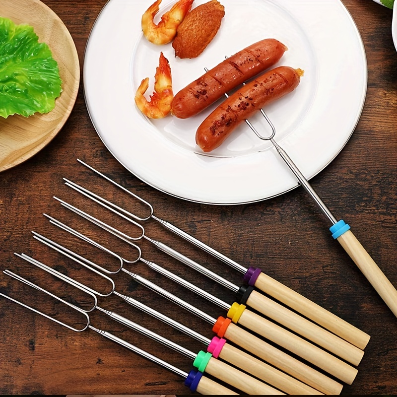 Skewers Sticks with Wooden Handle for BBQ Grill, 12 inch,12 Pcs