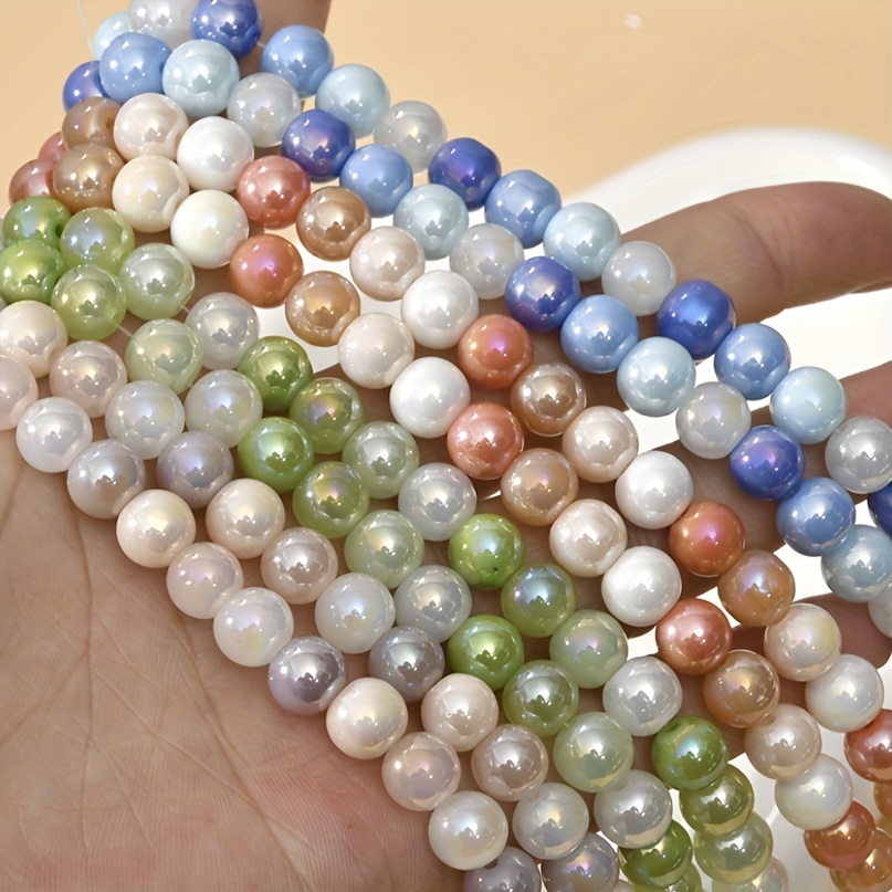 Pearl Beads For Jewelry Making 48 Colorful Round Pearl Beads For
