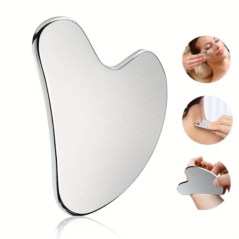 Nuanchu Stainless Steel Gua Sha Facial Tools for Face Metal Tighten Skin  Heart Massage Guasha Beauty Tool for Body Eyes Neck Massager with Travel