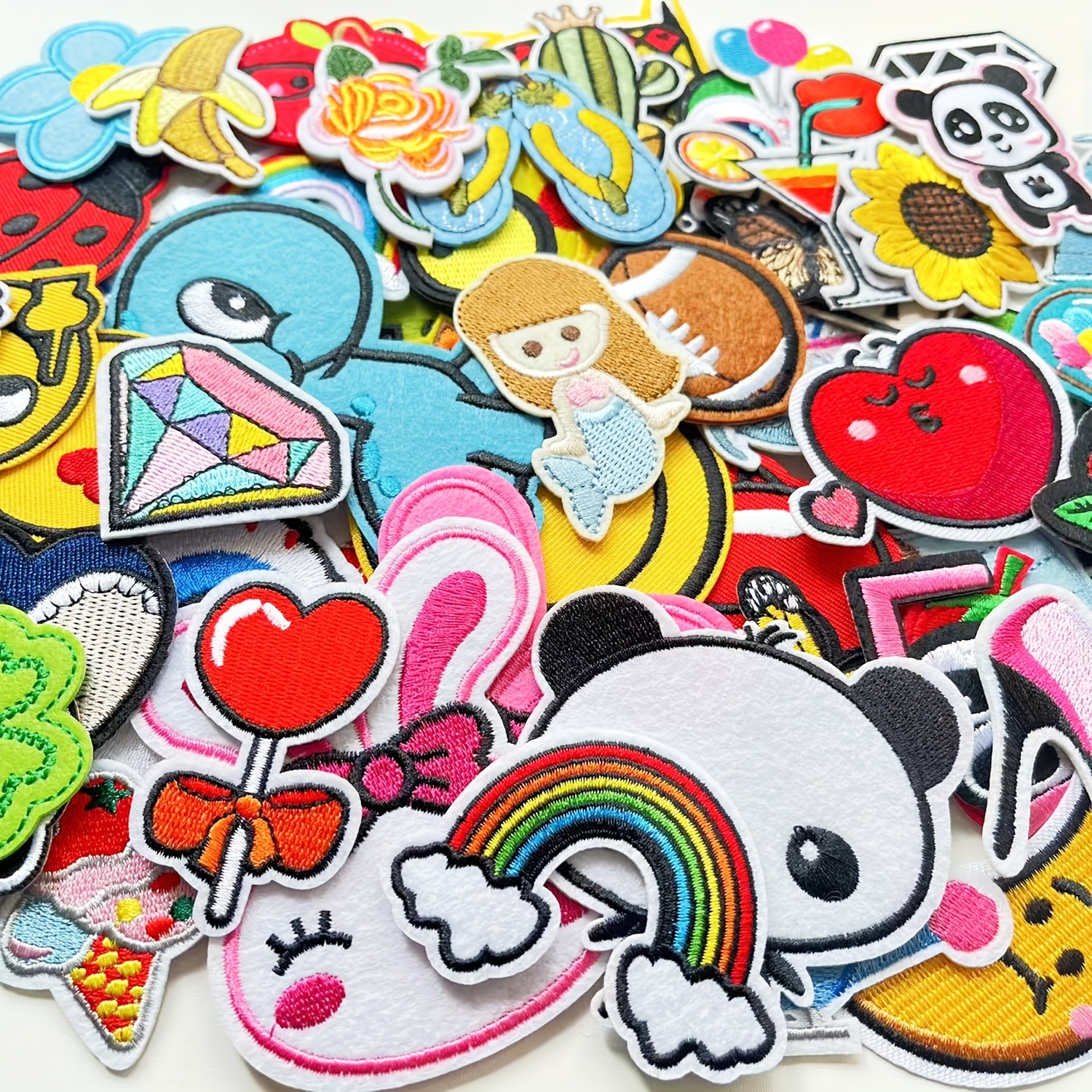 28pcs Cartoon Patch Fabric Stickers Car Fabric Stickers Sewing Stickers  Ironing Stickers Decoration Patch Hole Stickers With Glue Applique Clothes
