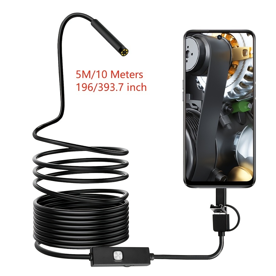 1pc Long Wire Android Endoscope 3 In 1 USB/Type-C Borescope Inspection  Camera Waterproof For Smartphone With OTG And UVC PC, Tube Endoscope Snake  Insp