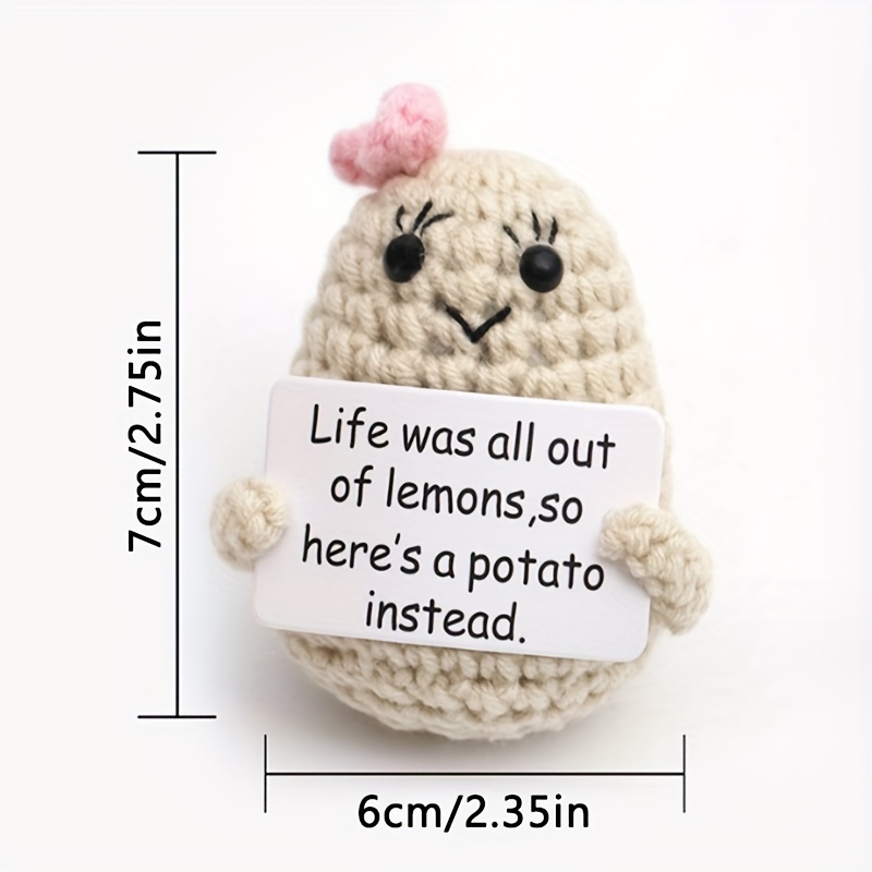 Positive Potato cute Wool Knitted Doll Positive Energy - Temu