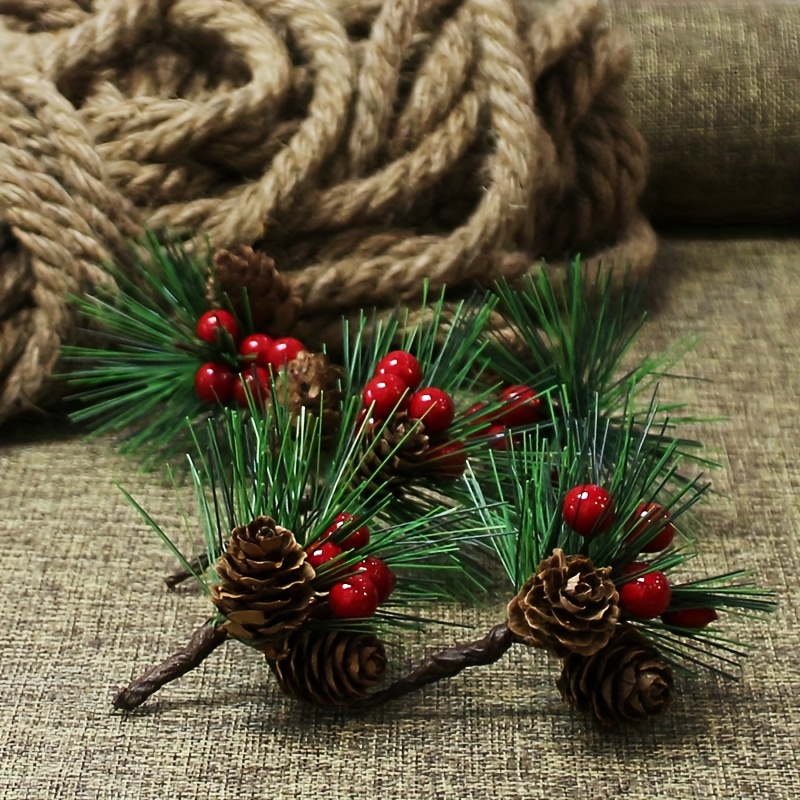 A collection of small pine cones for Christmas tree decoration