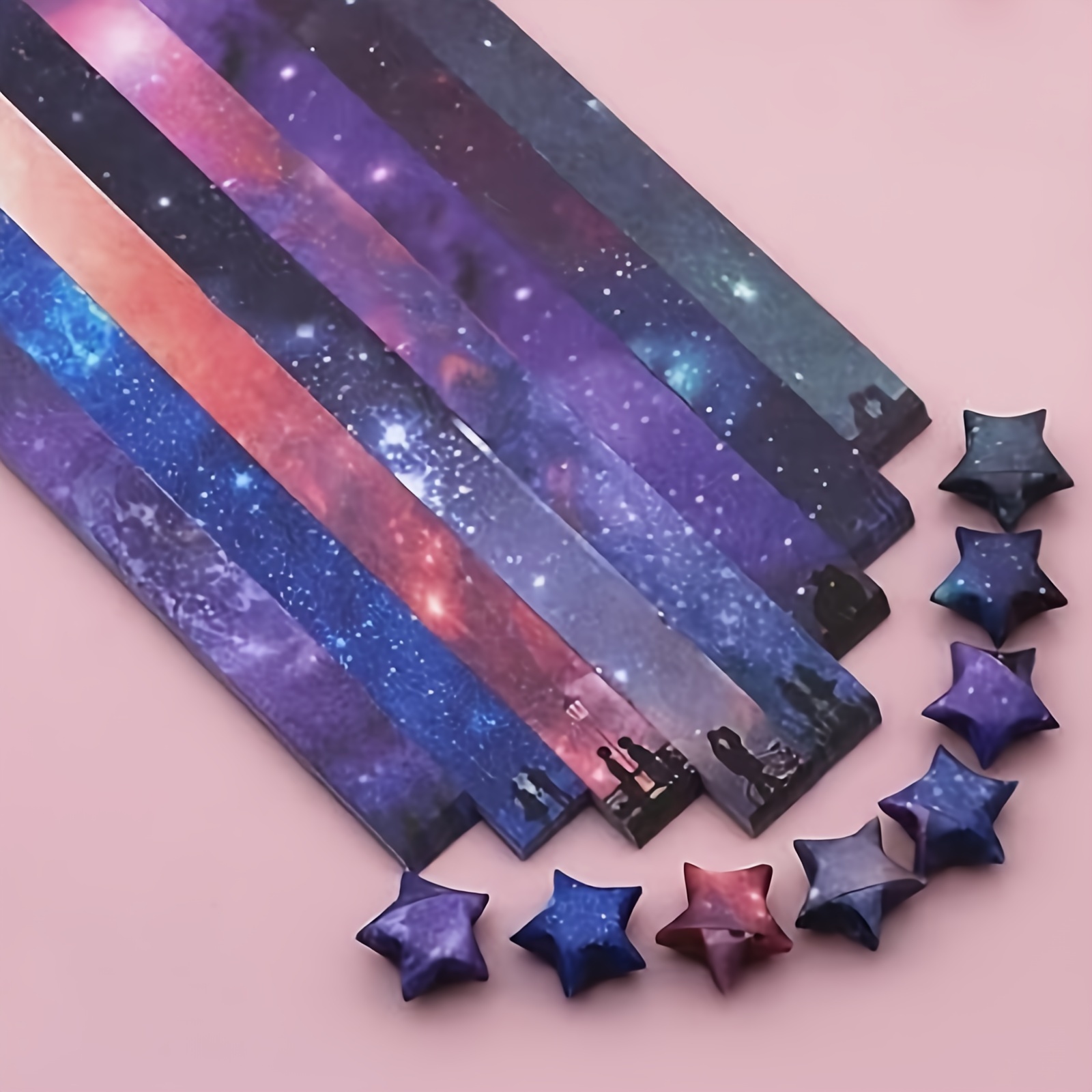 540 Sheets Origami Stars Paper Strips Double Sided Lucky Colorful Star  Decoration 7 Assortment Color Folding Paper Strips for Gifts DIY Arts  Crafting