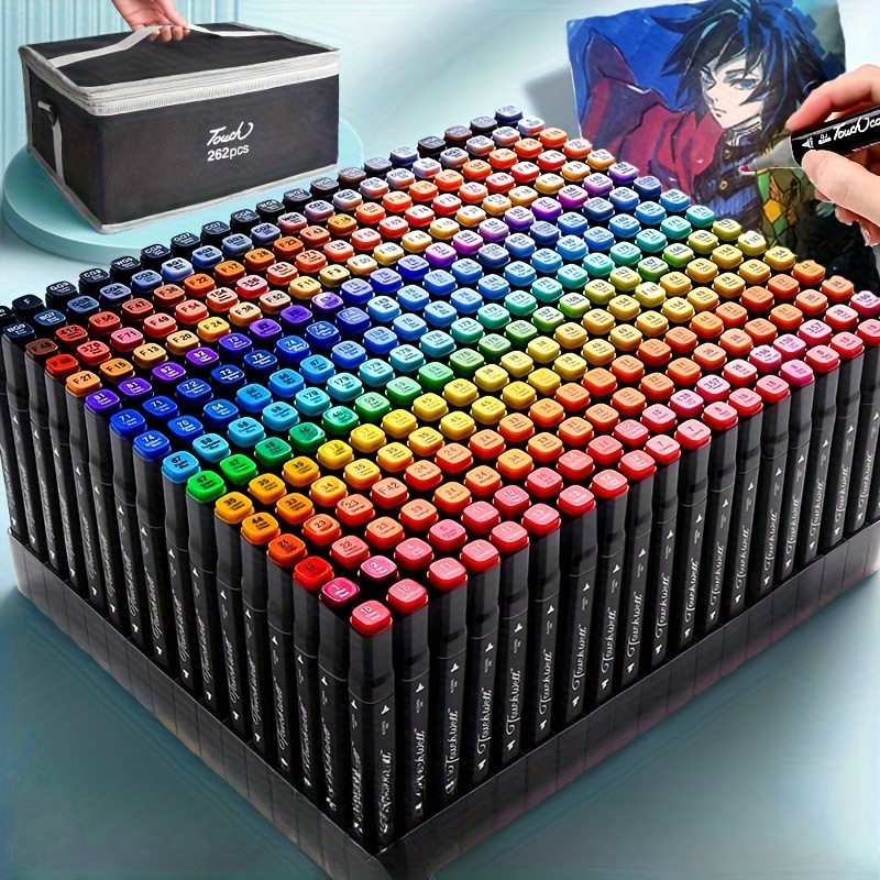  80 colores de rotuladores de doble punta, juego de marcadores a  base de alcohol, perfecto para principiantes a marcadores de color. : Arte  y Manualidades