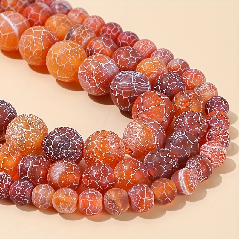 

60/47/37pcs 6mm/8mm/10mm Red Agate Beads For Jewelry Making, Bracelets Earrings Necklaces Keychains Making