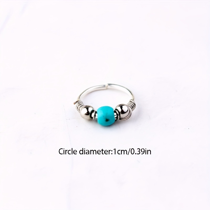 Turquoise Wrapped Nose Ring, Boho Style Body Piercing