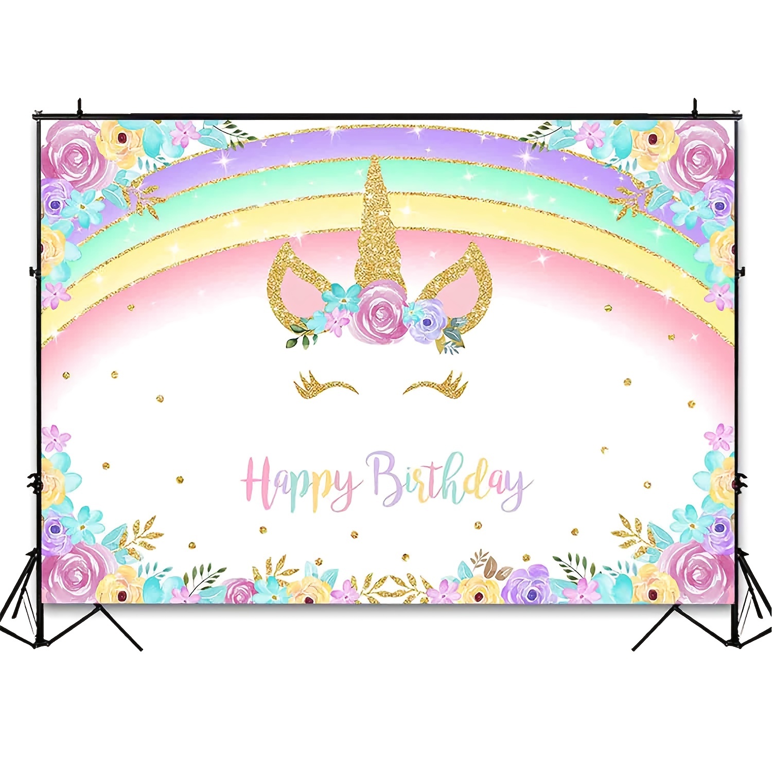 Unicorn Birthday Decoration Backdrop Cloth Rainbow Unicorn - Temu