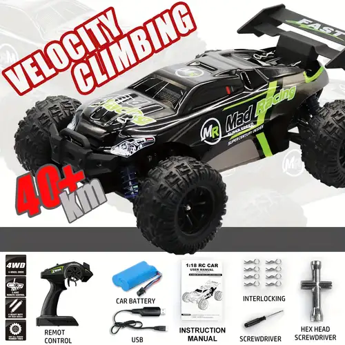 Carro de corrida de brinquedo de alta velocidade, 2,4 GHz, hobby