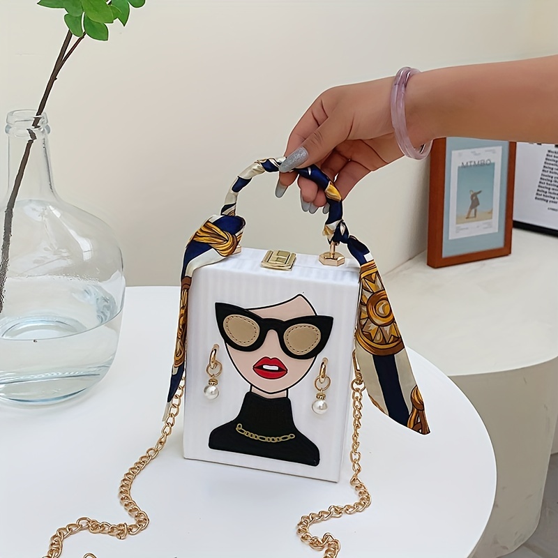 Mini Fashion Square Handbag, Original Unique PU Leather Crossbody Bag with Pearl Decor, Women's Trendy Casual Shoulder Bag & Phone Bag (5.12x1.97