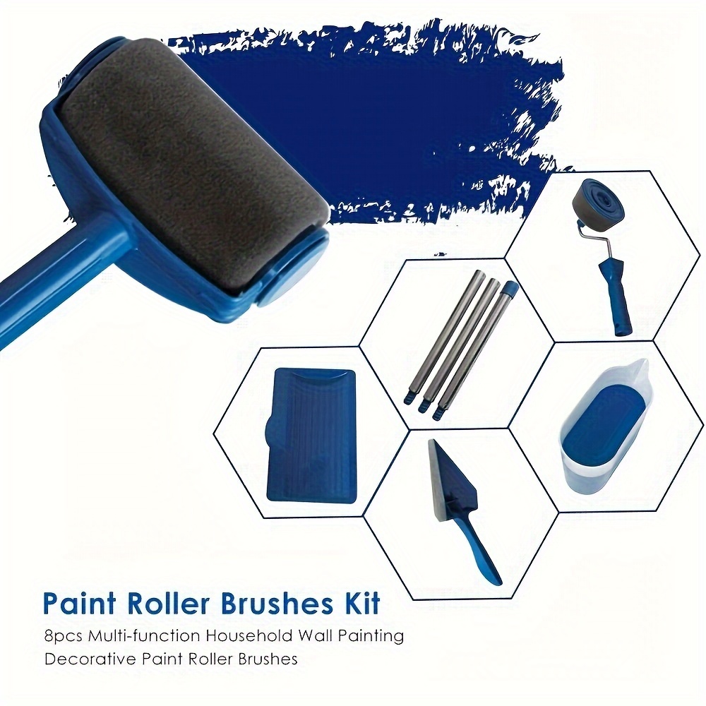 Upgrade) Paint Roller Kit 8 Pcs Paint Runner Set Paint Runner Pro