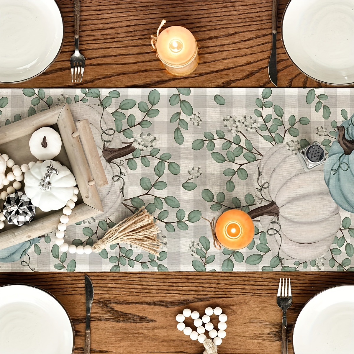 Herbst-Tischläufer Mit Kürbis & Ahornblatt – Deko Für Thanksgiving & Festliche Abendessen