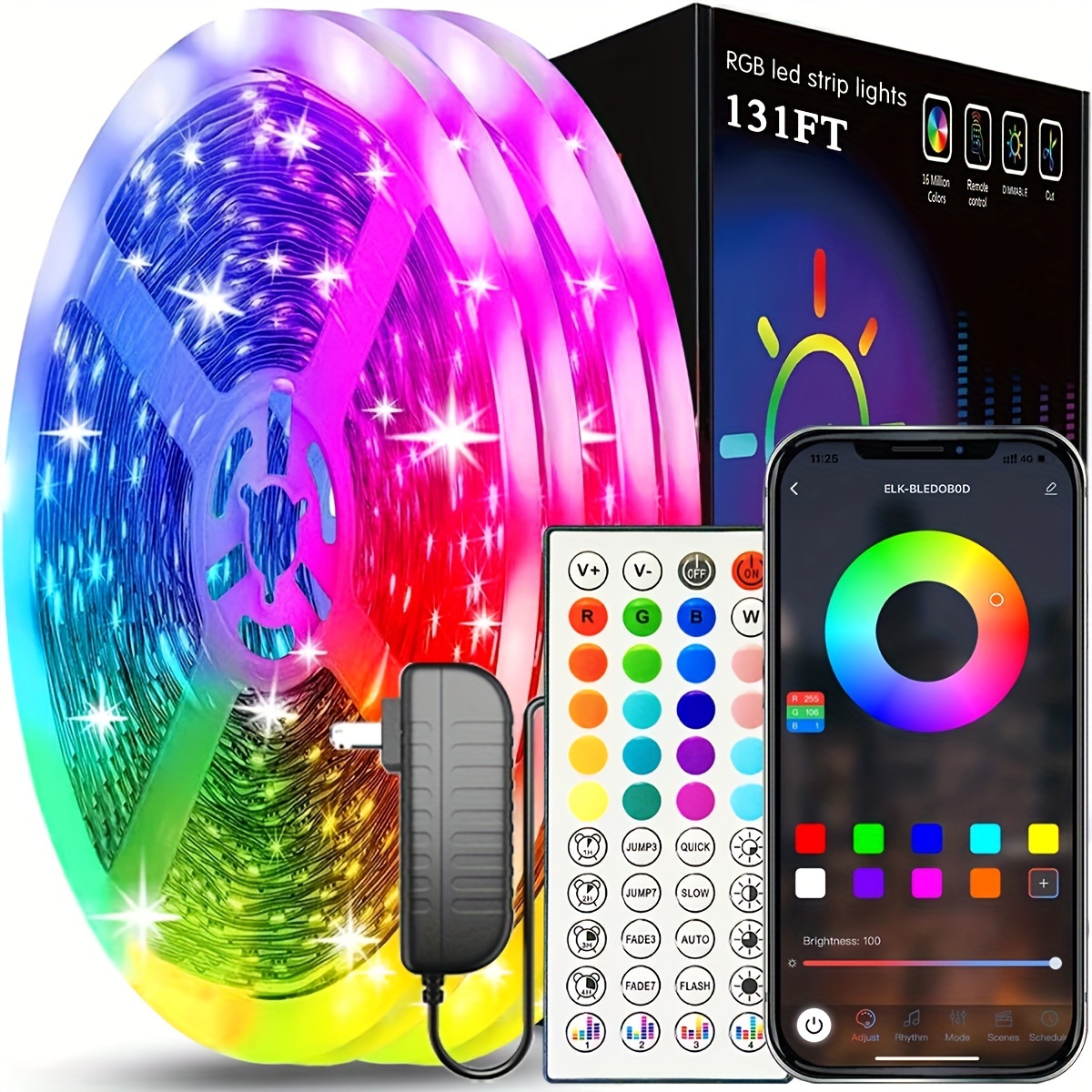LED Interior Light 24-SMD RGB Multi-Color Remote Control, Pack of 2