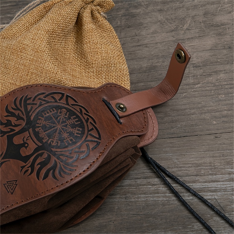 Medieval Viking Style Leather Waist Bag Vintage Leather Purse Belt