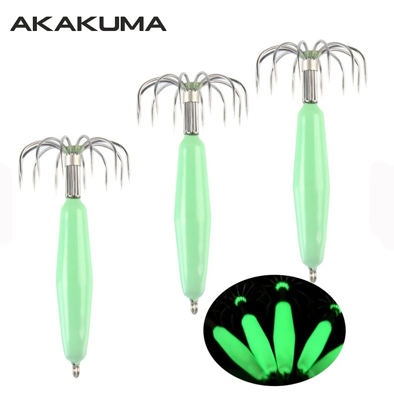 YOUTHINK Squid Hook Noctilucent Squid Cuttlefish Lure Jigs Fluorescent  Fishing Bait Head Hooks,Squid Hook,Squid Hook Jigs 