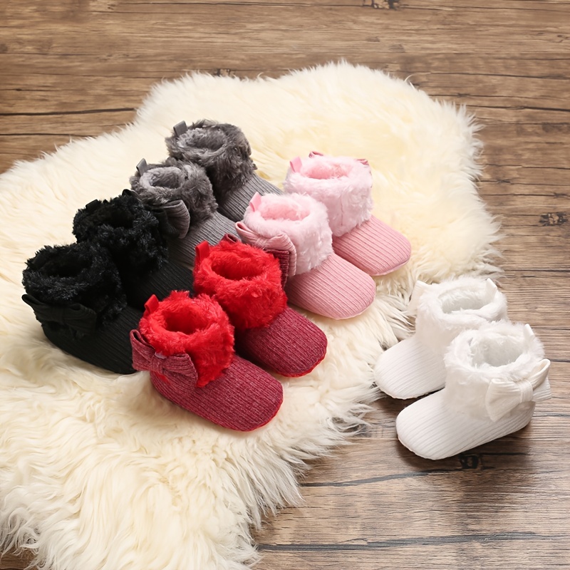 strå verden frill Infant Baby Booties Soft Soled Anti Slip Thermal Liner Crib Shoes First  Walker Shoes For Winter - Kid's Shoes - Temu