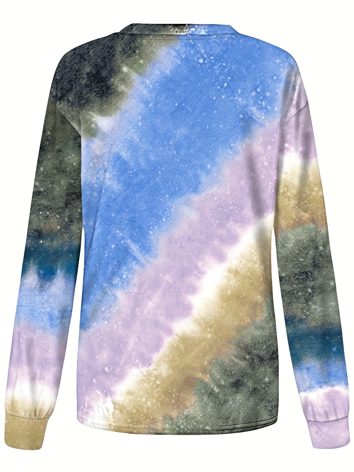 Tie Dye Crew Neck T shirts Ombre Round Neck Long Sleeve - Temu