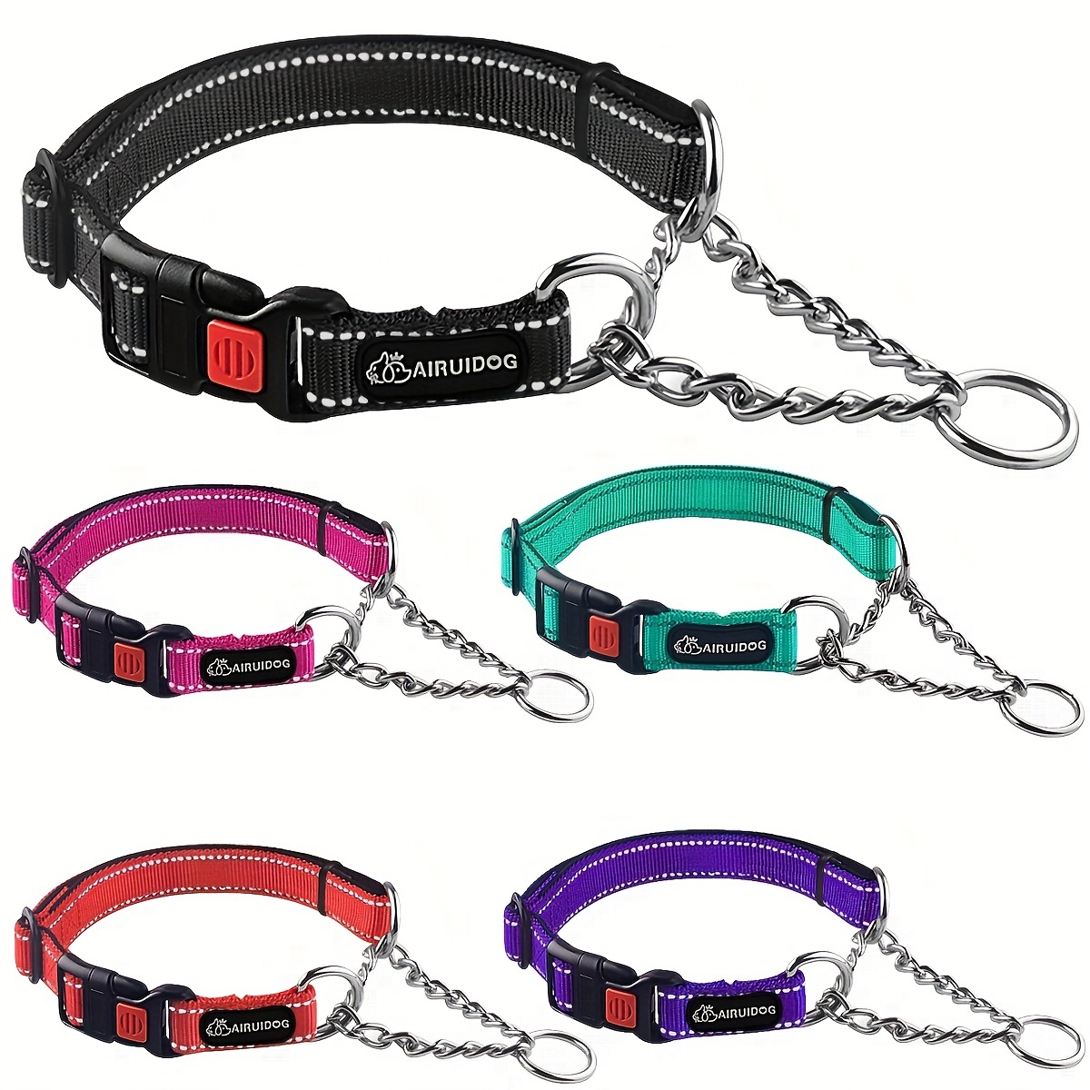 Heavy duty Dog Collar Stainless Steel Chain Martingale W Temu