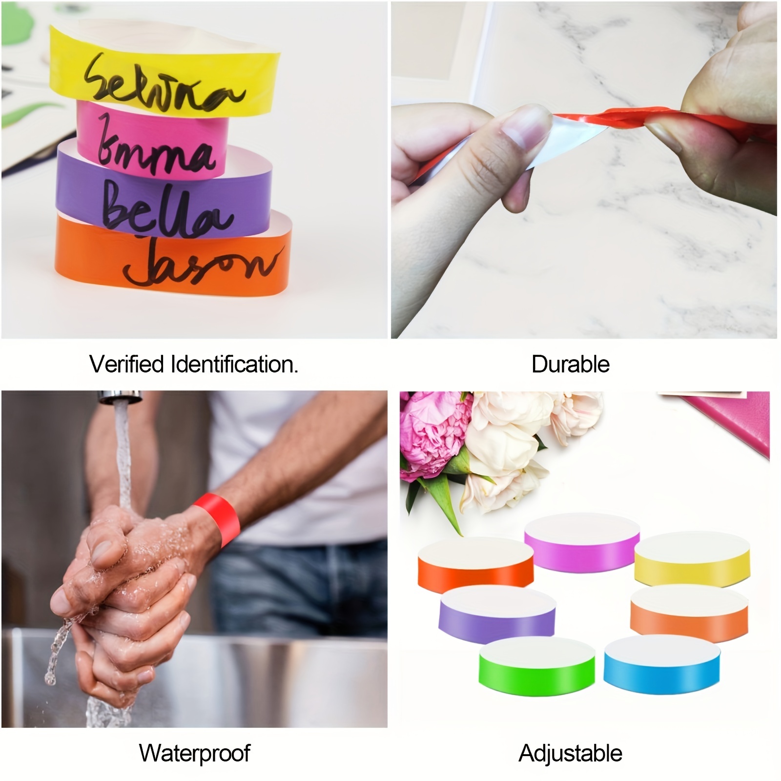 300pcs Paper Bracelets Neon Party Wristbands