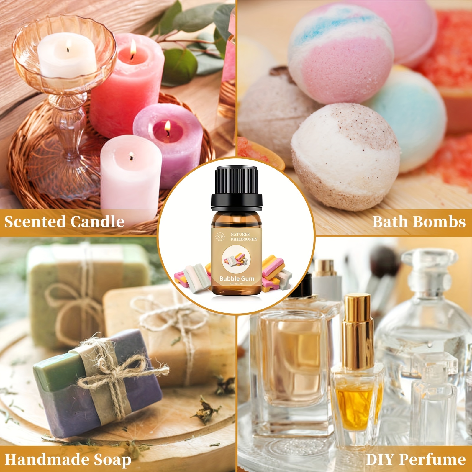 HIQILI Vanilla Essential Oil, Fragrance Lasting for Candle Making,Diffuser,  Soap Making,Fragrance DIY-10ml