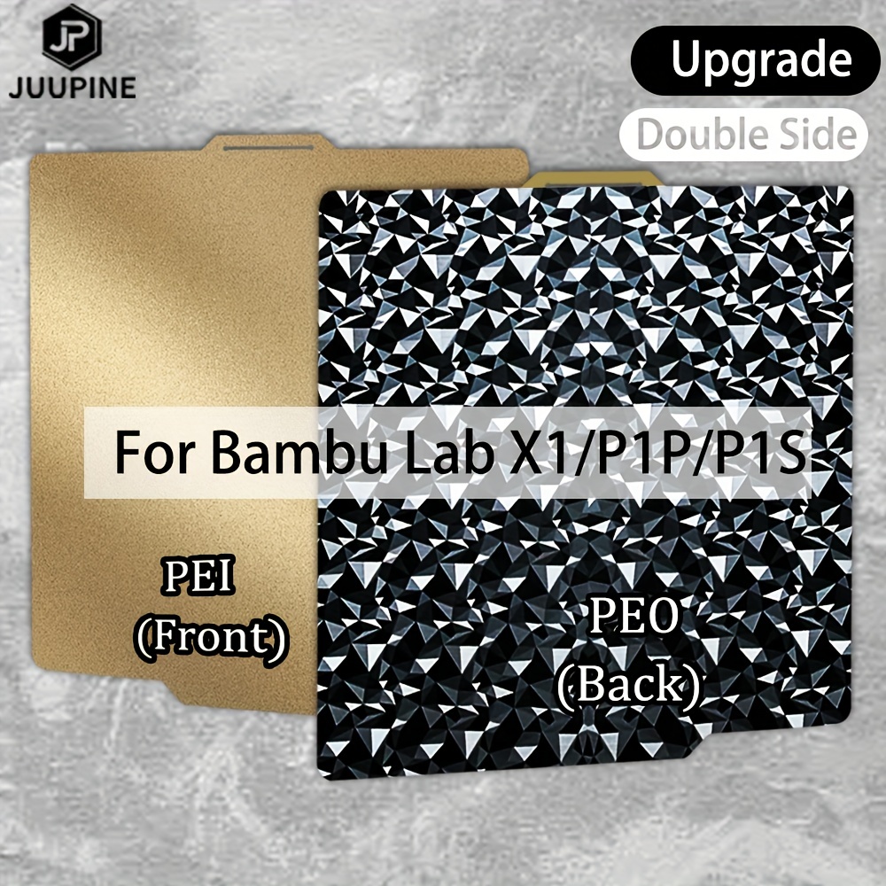 Double Side Build Plate Texture PEI+Smooth PEO 257x257mm Spring Steel Sheet  For Bambu Lab X1 P1P P1S,For Bambu Lab Build Plate 3d Printer ,PEI Adhesiv