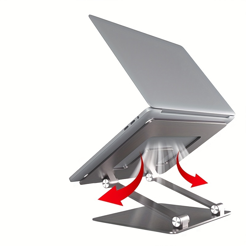 Gokeda Support pour ordinateur portable, support d'ordinateur ergonomique  en alliage d'aluminium pour bureau, rehausseur réglable multi-angle pour  ordinateur portable 