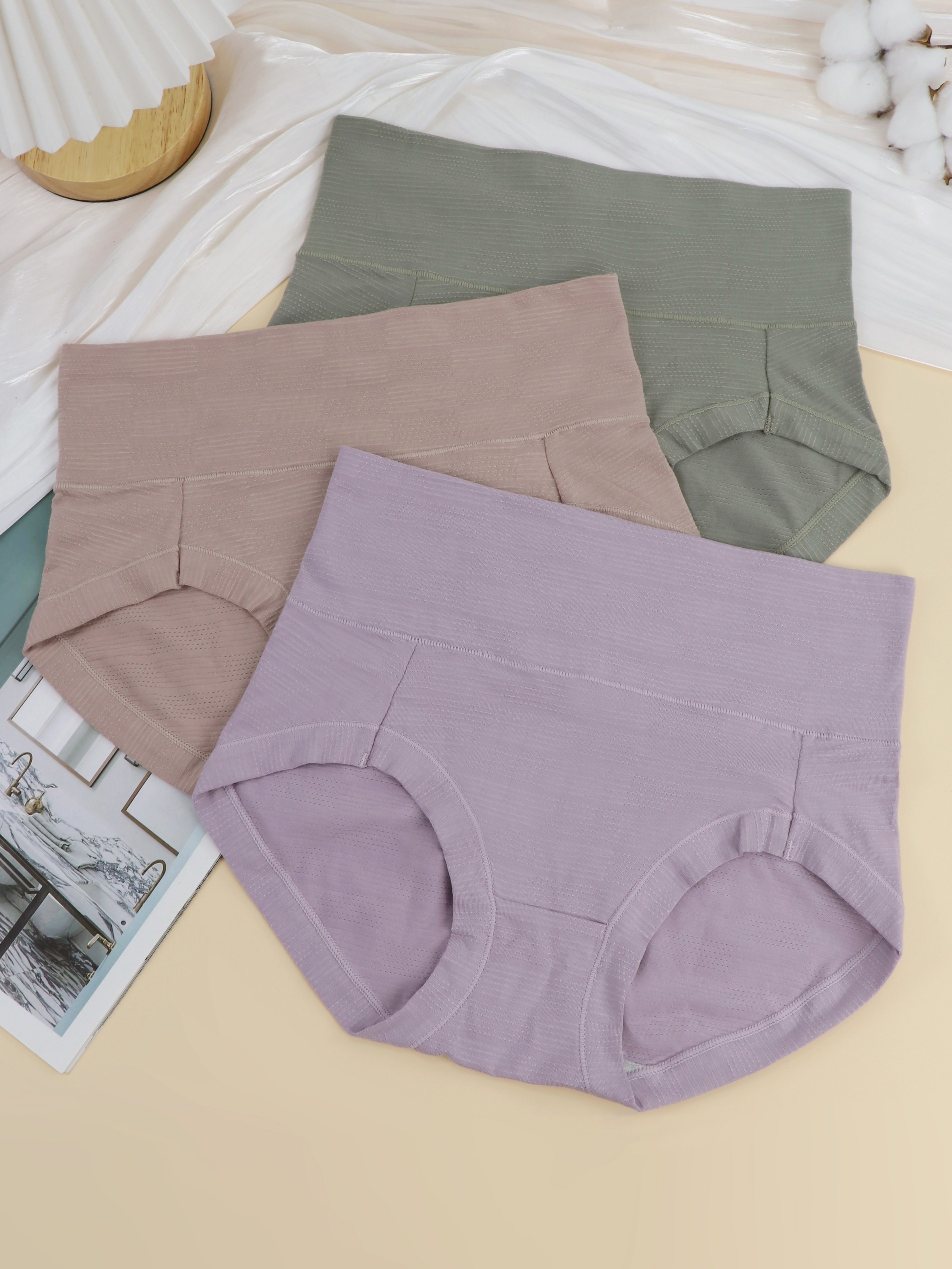 Wealurre Womens Comfort Cotton High Waist Underwear