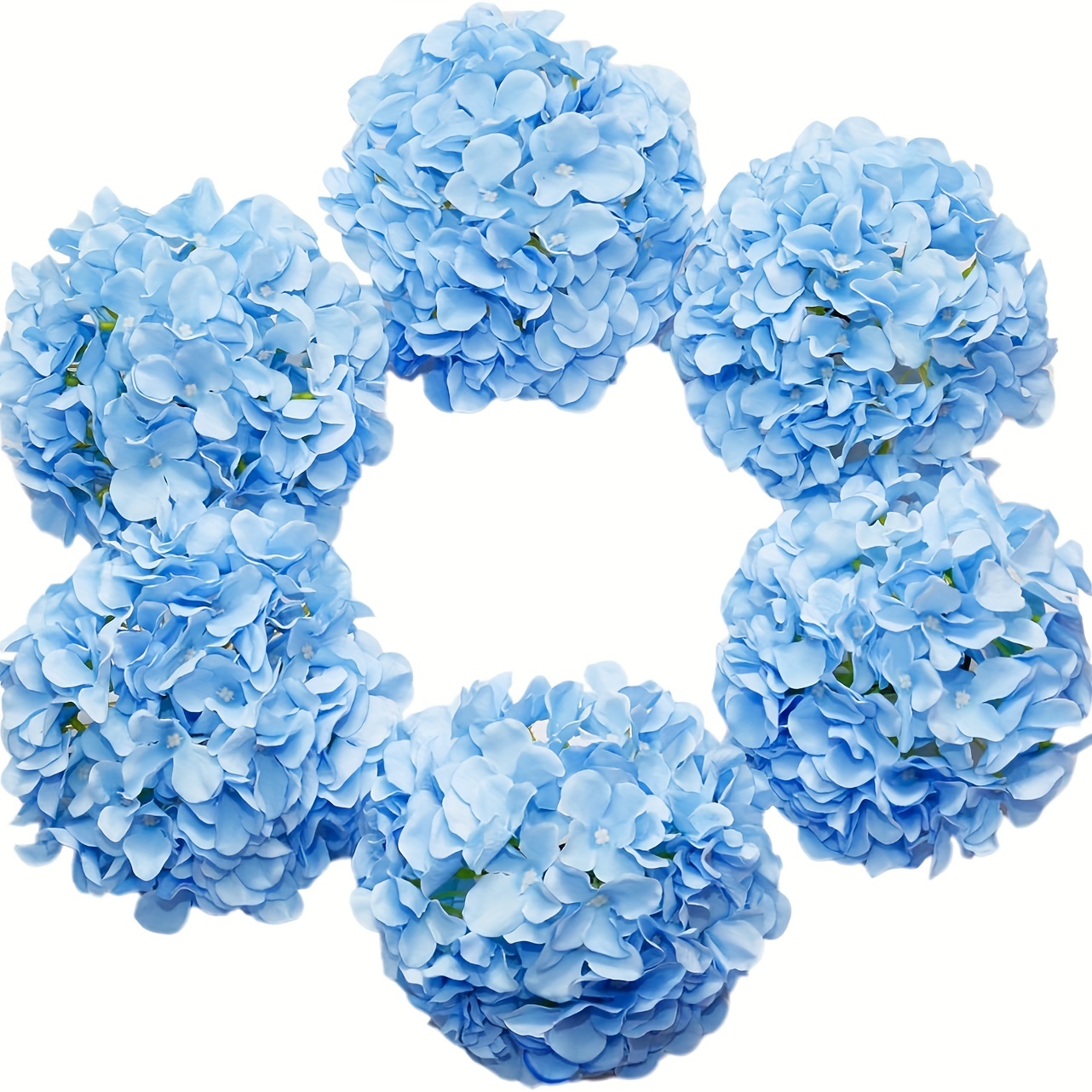 6pcs Artificial Hydrangea Silk Flower Heads With Stems Fake Flowers For Wedding Centerpiece Home