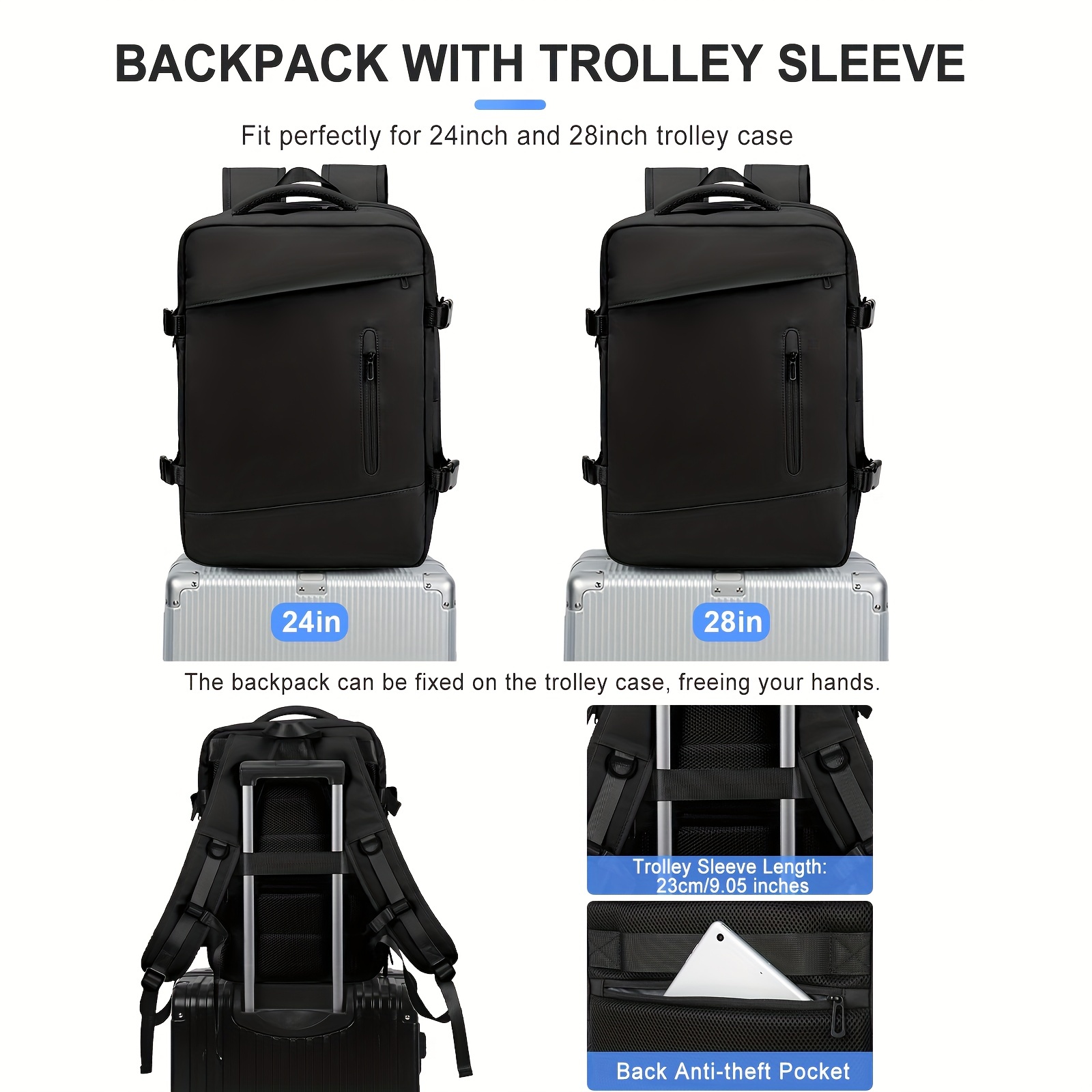 Minimalist Business Travel Storage Backpack Large Expansion - Temu