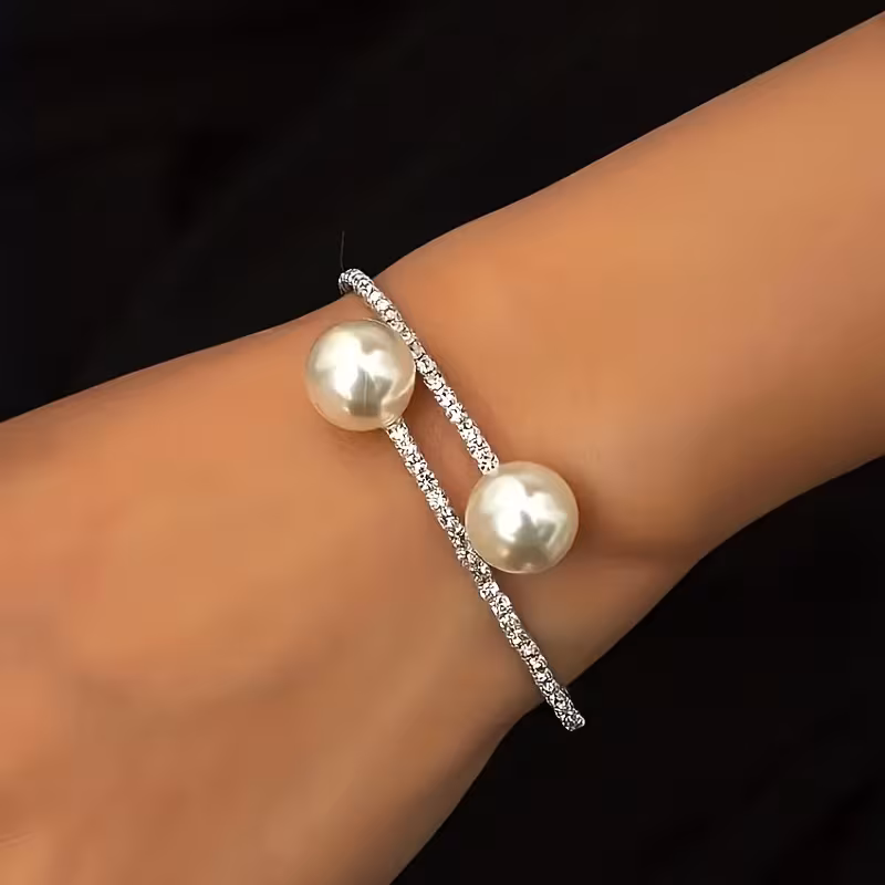 european and american cross border inlaid pearl personalized womens bracelet details 2