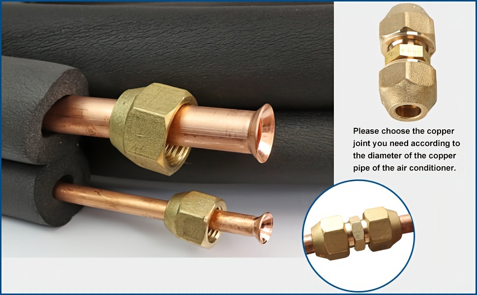 METER STAR Air Conditioning Copper Pipe Extension for Joint Double  Connector Intermediate Connection Head Free Welding Butt Copper Tube  Diameter