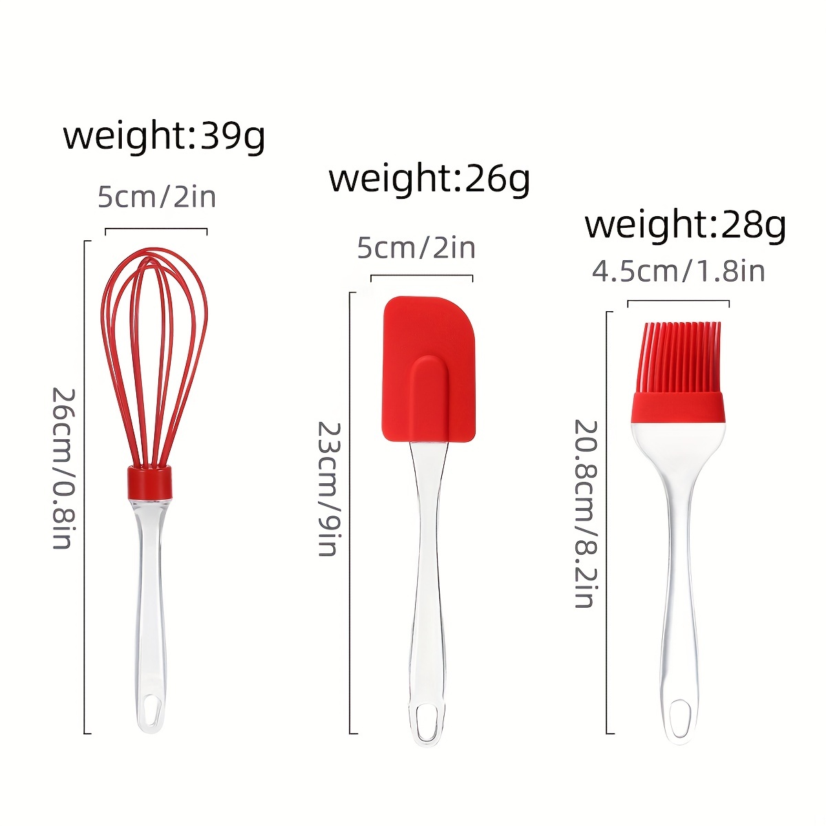 Baking Tools Set With Transparent Handle Including Silicone - Temu