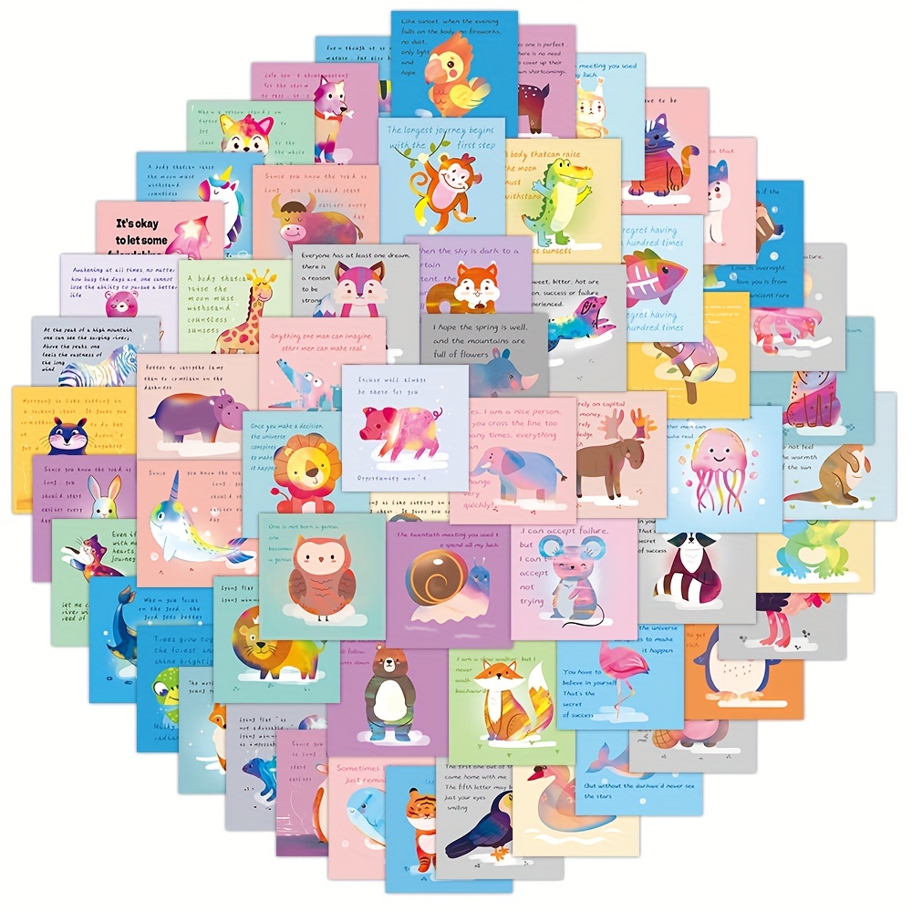 Inspirational Phrase Stickers Healing Stickers Cute Animal - Temu