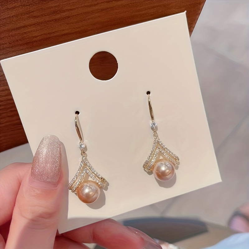 Simple pearl deals drop earrings