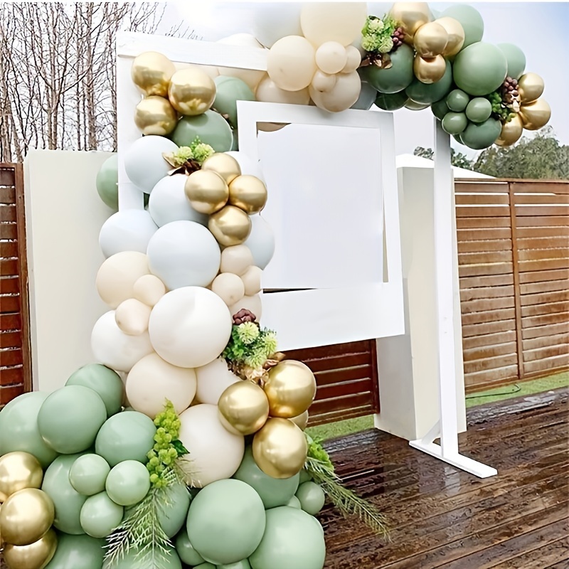 Globos verdes y dorados / Decoración de bodas verde claro / Globos