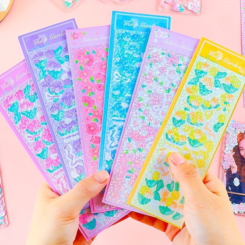 Various Cartoon Shiny Stickers Set Kpop Photo Card Decor Diy - Temu
