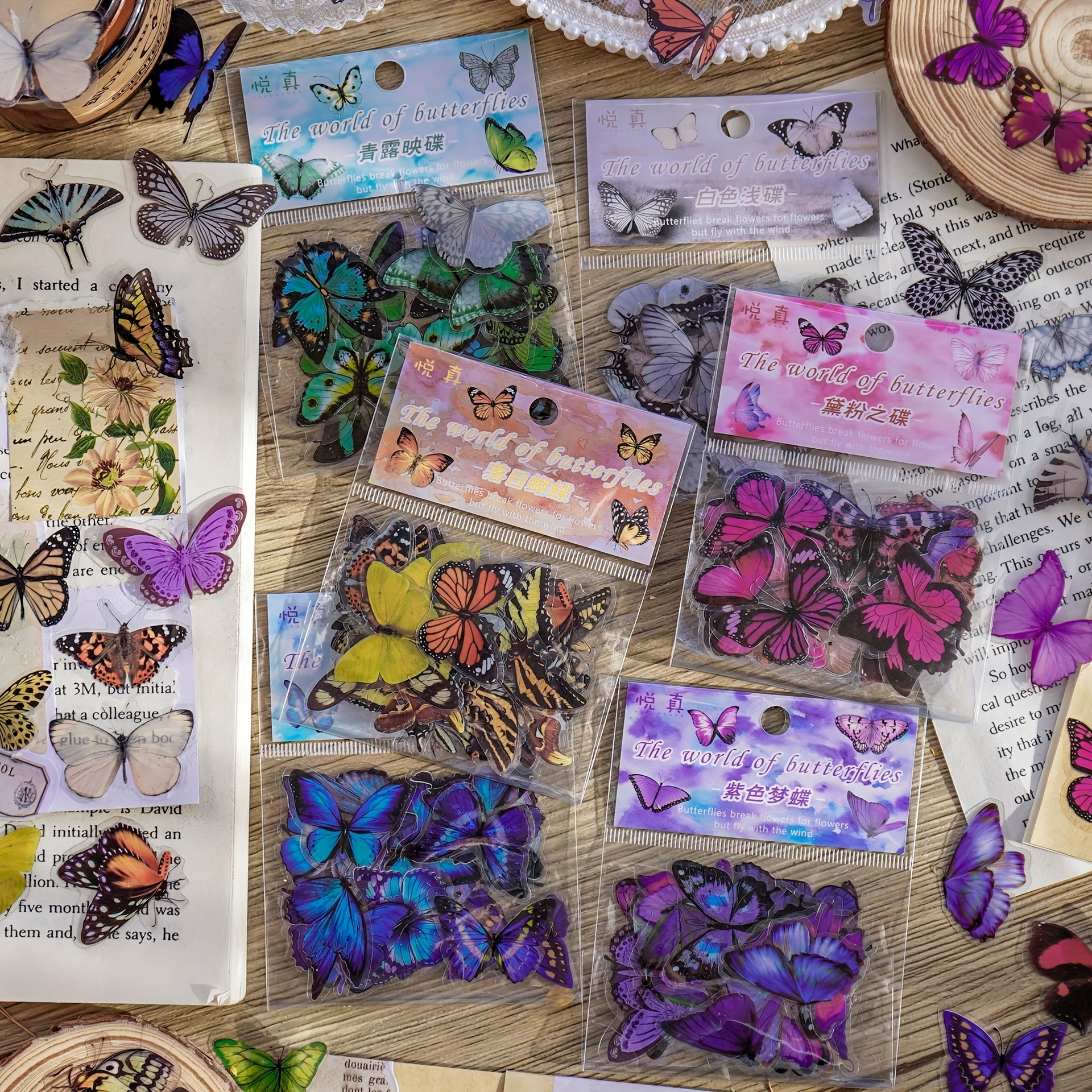 Butterfly Stamp Lot-Larger Postage Stamps Bundle-Butterflies Craft Supplies  Collage Art Scrapbooking Junk Journal Book-Insects-Animals