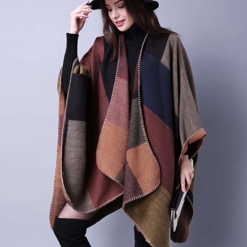 Womens Poncho Blanket Scarf, Poncho Scarf Women Winter